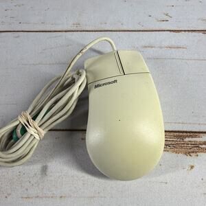 Vintage Microsoft 2-Button PS/2 Mouse — Port Compatible — 2.1A Part